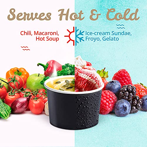 MATICAN Paper Ice Cream Cups, 100-Pack 9-oz Disposable Dessert B...