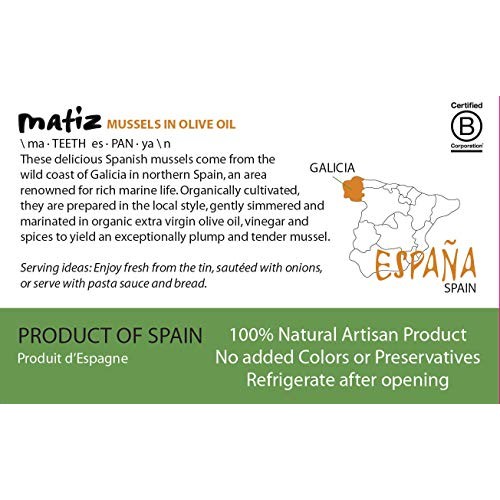 Matiz Espana Organic Mussels In Extra Virgin Olive Oil And Apple