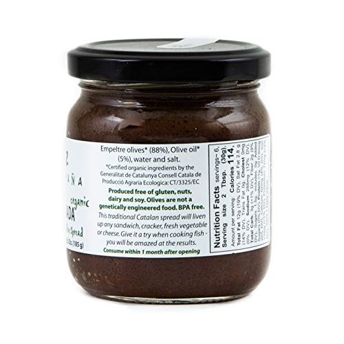 Matiz España Black Olive Spread, 6.5 ounces, Natural Authentic S...