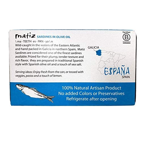Matiz Sardines In Olive Oil, 4.2 Ounce Can Pack Of 2 Spanish G