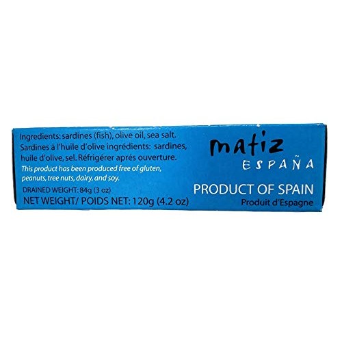 Matiz Sardines In Olive Oil, 4.2 Ounce Can Pack Of 2 Spanish G