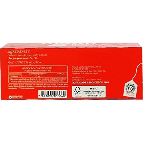 Leão - Mate Tea - 1.4 Oz 25 Tea Bags Pack Of 04 | Chá Matte