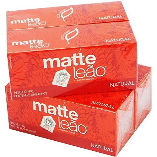 Leão - Mate Tea - 1.4 Oz 25 Tea Bags Pack Of 04 | Chá Matte