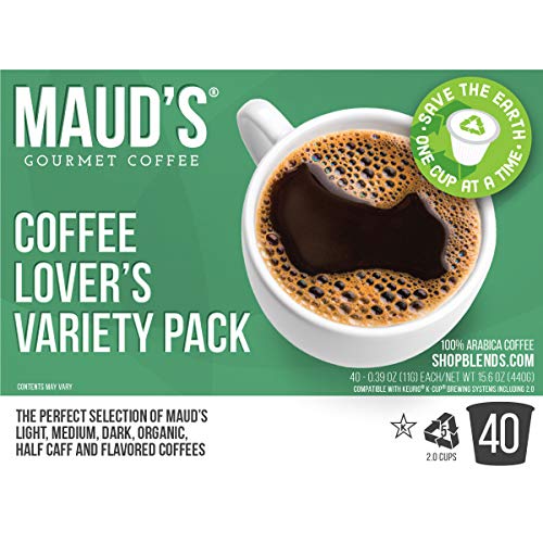 Mauds Coffee Lovers Variety Pack, 40Ct. Recyclable Single Serv