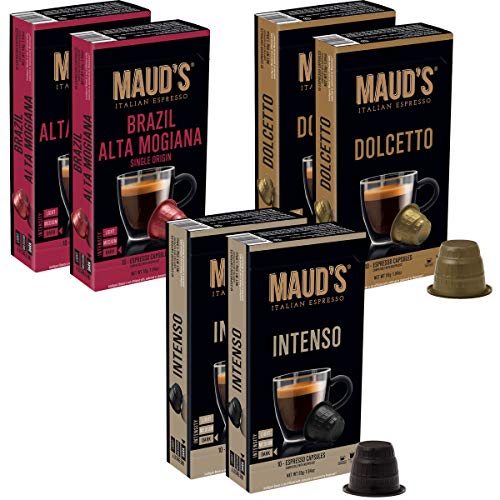 Mauds Espresso Capsules Variety Pack 60Ct., 20 Espresso Pods Of