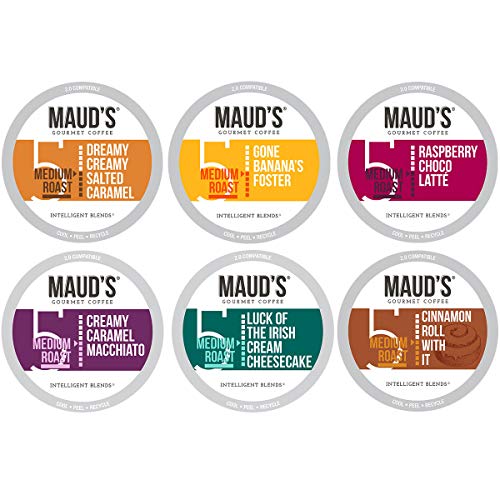 Mauds Flavored Coffee Sampler Variety Pack 6 Flavors, 24Ct. S