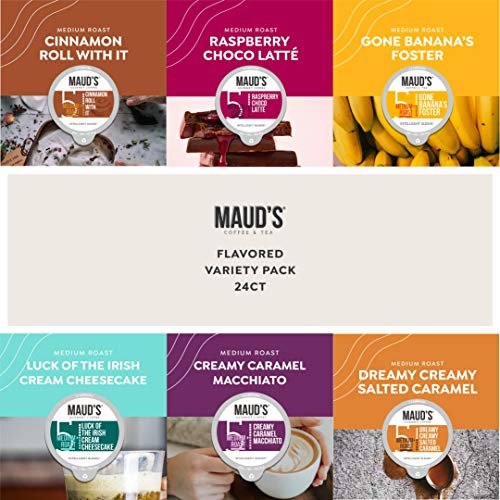 Mauds Flavored Coffee Sampler Variety Pack 6 Flavors, 24Ct. S