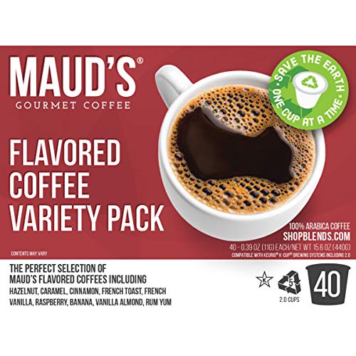Mauds Flavored Coffee Variety Pack, 40Ct. Recyclable Single Ser