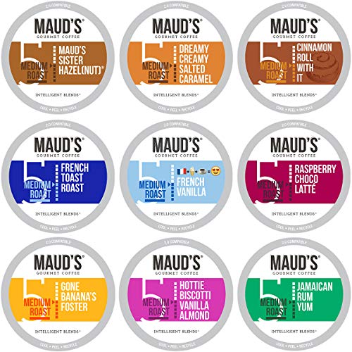 Mauds Flavored Coffee Variety Pack, 40Ct. Recyclable Single Ser