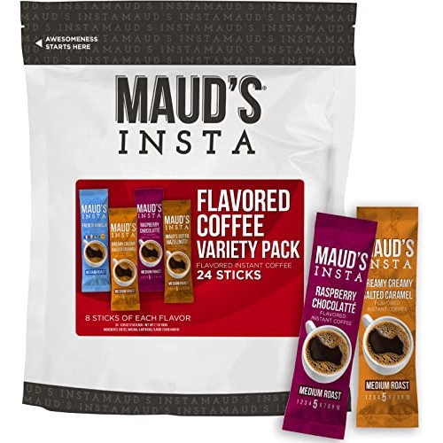 Mauds Instant Flavored Coffee Variety Pack Insta Flavored, 24...