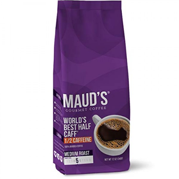 Mauds Worlds Best Half Caff Ground Coffee Medium Roast Half D