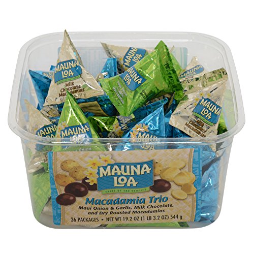 Macadamia Trio 36 Assorted Bite Size Packs Maui Onion &Amp; Garlic,