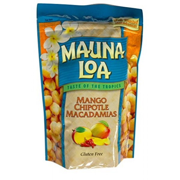 Mauna Loa Hawaiian Roasted Macadamia Nuts Mango Chipotle, 10 Ou...