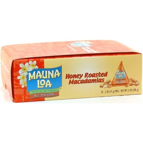 Mauna Loa Honey Roasted Macadamia Nuts, 0.5-Ounce Triangle Pack