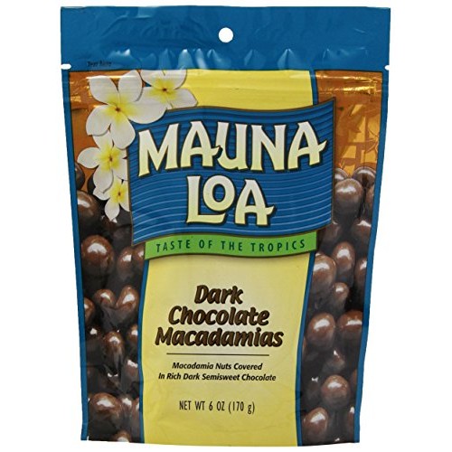 Mauna Loa Macadamias, Dark Chocolate, 6 Ounce Bag