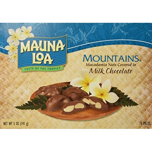 Mauna Loa Mountains Milk Chocolate Covered Macadamia Nuts, 15-Co