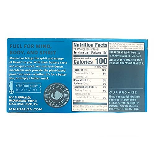 Mauna Loa Dry Roasted &Amp; Salted Macadamia Nuts, 0.5-Ounce Triangl