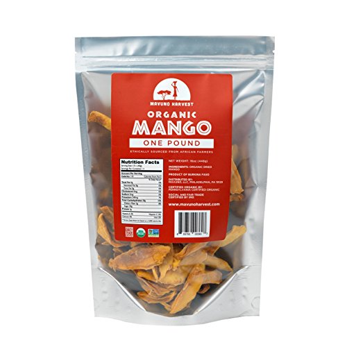 Mavuno Harvest Direct Trade Organic Dried Fruit, Mango, 1 Pound
