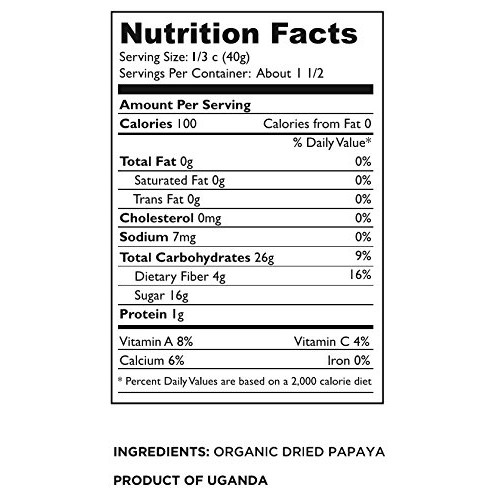 Mavuno Harvest Direct Trade Organic Dried Fruit, Papaya, 3 Count