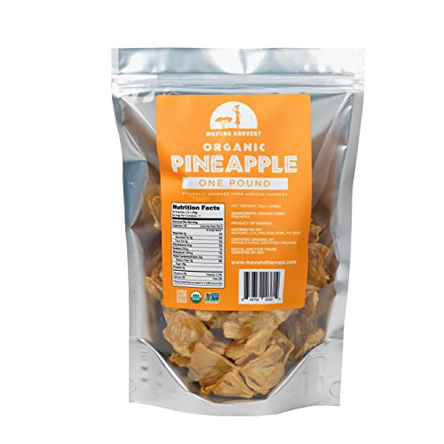 Mavuno Harvest Direct Trade Organic Dried Fruit, Pineapple, 1 Pound