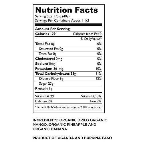 Mavuno Harvest Direct Trade Organic Dried Fruit, Tropical Mix, 3