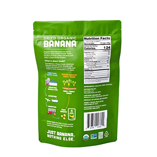 Mavuno Harvest Direct Trade Organic Dried Fruit, Banana, 1 Pound