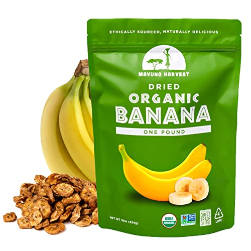 Mavuno Harvest Direct Trade Organic Dried Fruit, Banana, 1 Pound