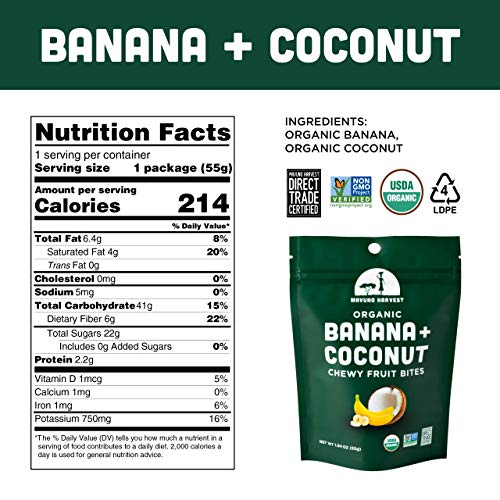 Mavuno Harvest Organic Chewy Fruit Bites, Banana Coconut, 1.94 O