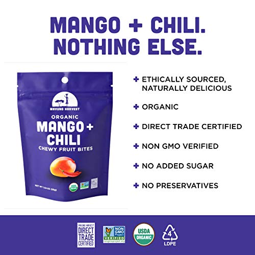 Mavuno Harvest Organic Chewy Fruit Bites, Mango Chili, 1.94 Oz/B