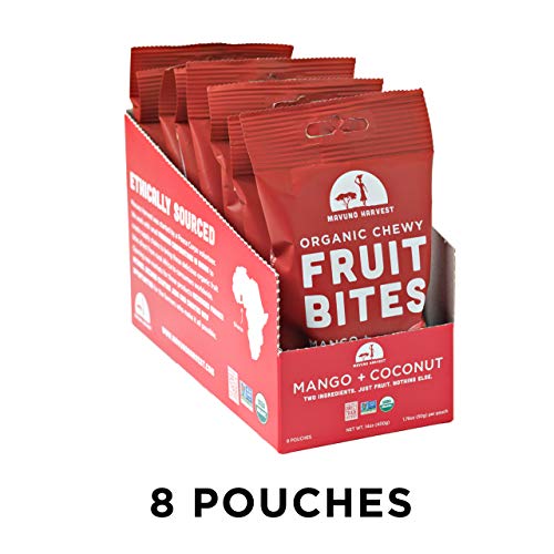 Mavuno Harvest Organic Chewy Fruit Bites, Mango Coconut, 8 Count