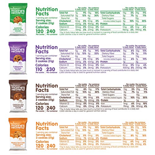Maxines Heavenly Cookies, 4 Flavor Variety Pack 8 Pack, Glute Maxines Heavenly Cookies, 4 Flavor Variety Pack 8 Pack, Glute
