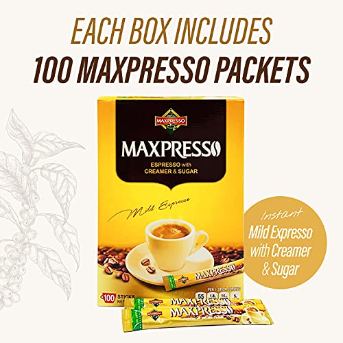 Maxpresso, 3-In-1 Korean Instant Coffee Mix Packets, Single Serv