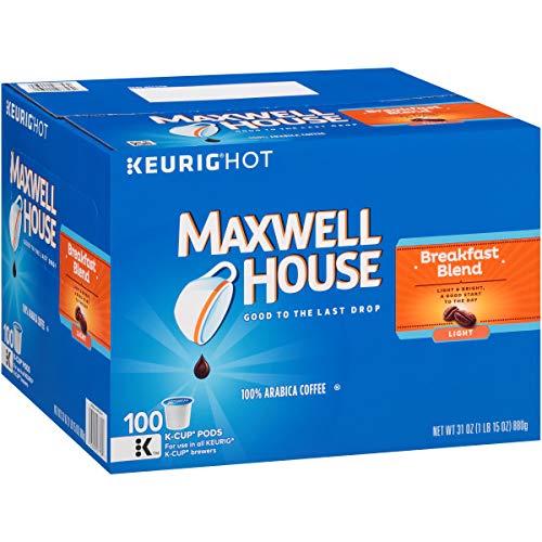 Maxwell House Breakfast Blend Coffee, K-Cup Pods,100 Count