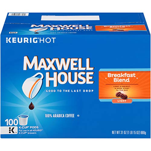 Maxwell House Breakfast Blend Coffee, K-Cup Pods,100 Count