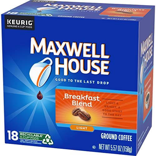 Maxwell House Breakfast Blend Coffee, K-Cup Pods, 72 Count 4 Pa