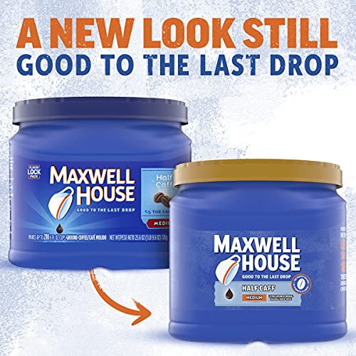 Maxwell House Half Caff Medium Roast Ground Coffee 25.6 Oz Cani