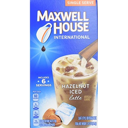 Maxwell House International Cafe Style Iced Latte Singles Hazeln...