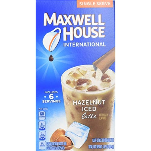 Maxwell House International Cafe Style Iced Latte Singles Hazeln...