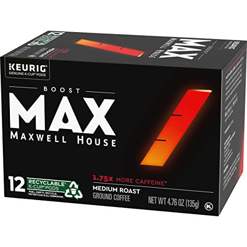 Maxwell House MAX Boost 1.75x Caffeine Medium Roast K-Cup Coffee...