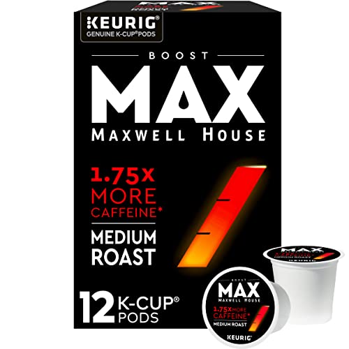 Maxwell House MAX Boost 1.75x Caffeine Medium Roast K-Cup Coffee...