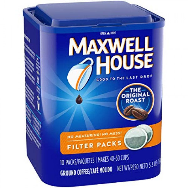 Maxwell House Original Medium Roast Ground Coffee Filter Packs ...