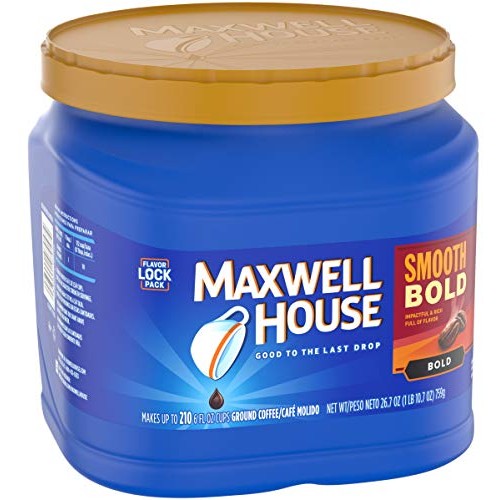Maxwell House Smooth Bold Roast Ground Coffee 26.7 Oz Canister