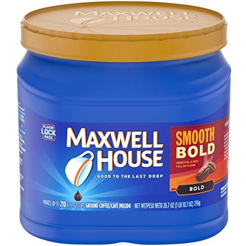 Maxwell House Smooth Bold Roast Ground Coffee 26.7 Oz Canister