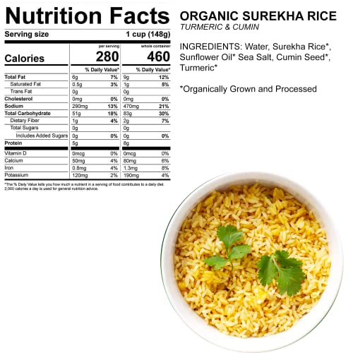Maya Kaimal Organic Indian Turmeric And Cumin Surekha Rice, 8.5