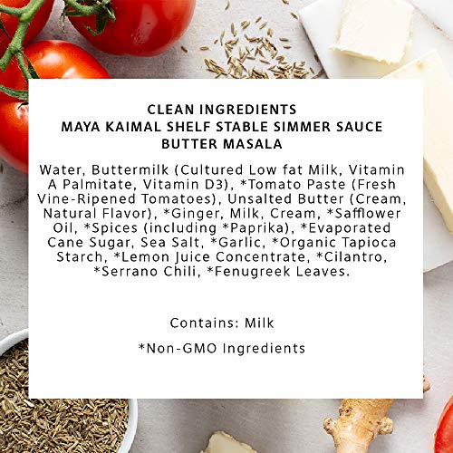Maya Kaimal Butter Masala Sauce, 12.5 Oz, Mild Indian Simmer Sau