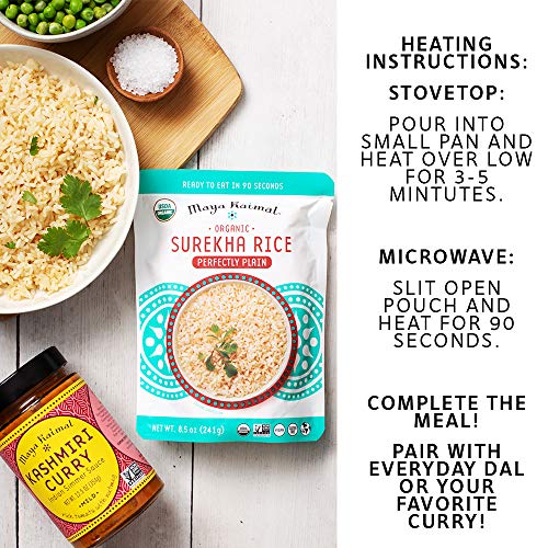 Maya Kaimal Foods Organic Indian Perfectly Plain Surekha Rice, 8