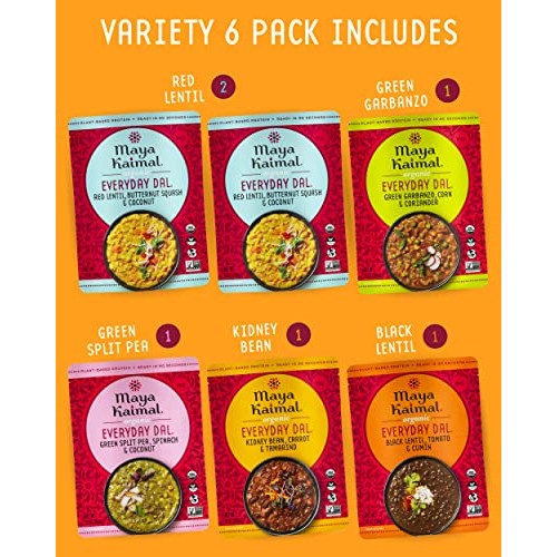 Maya Kaimal Foods Organic Indian Everyday Dal Variety Pack, 10 O