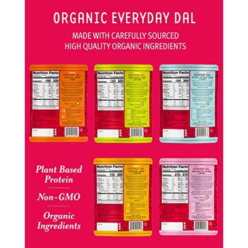 Maya Kaimal Foods Organic Indian Everyday Dal Variety Pack, 10 O