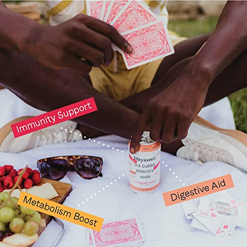Mayawell Bubbly Prebiotic Soda - Strawberry Hibiscus With Ginger