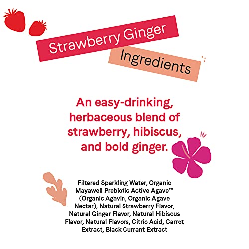 Mayawell Bubbly Prebiotic Soda - Strawberry Hibiscus With Ginger